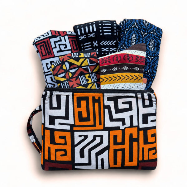 African socks / Afro socks set NKEM in pouch - Set of 5 pairs