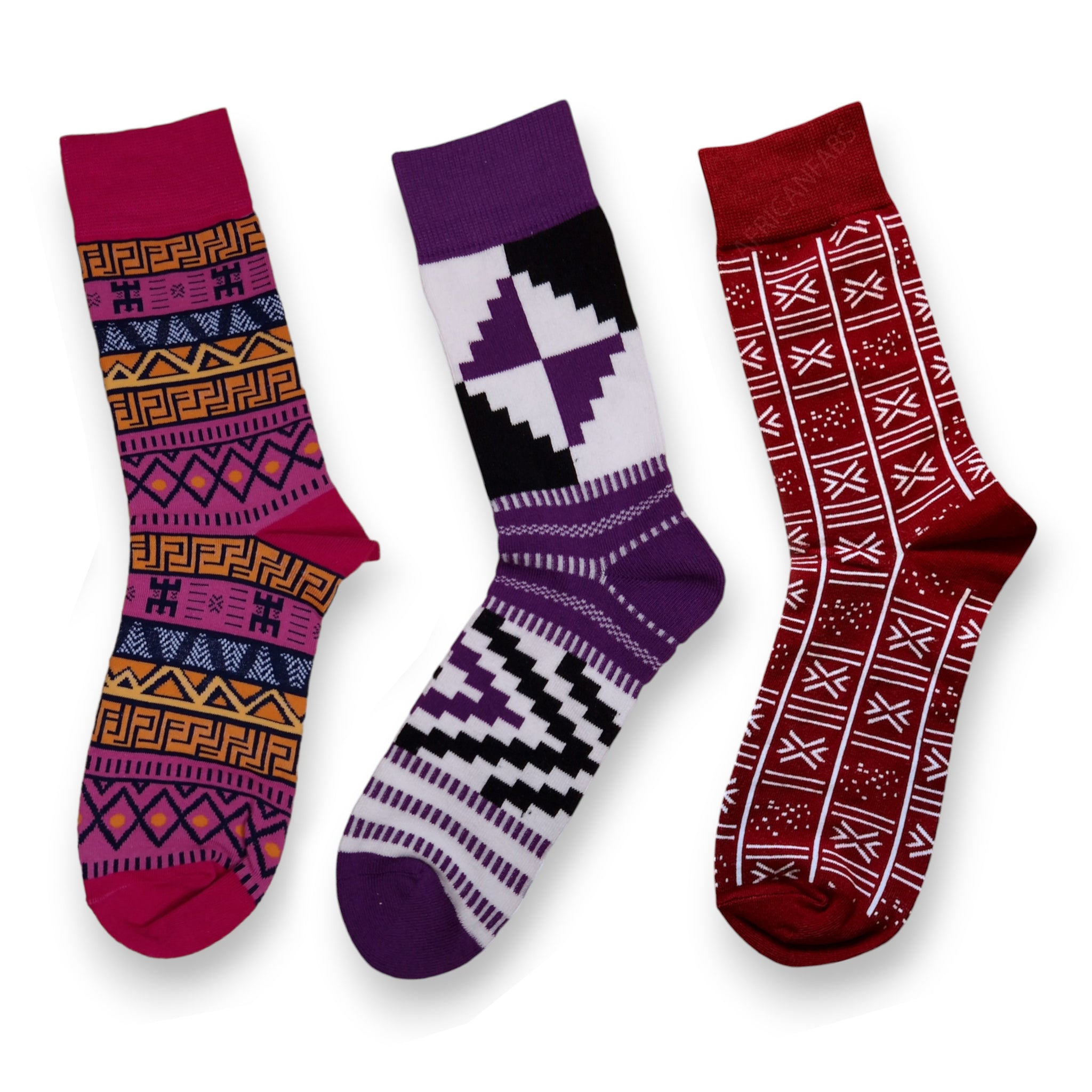 African socks / Afro socks / Set of 3 pairs