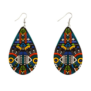 Multicolor Tribal Drop-shaped - African inspired earrings