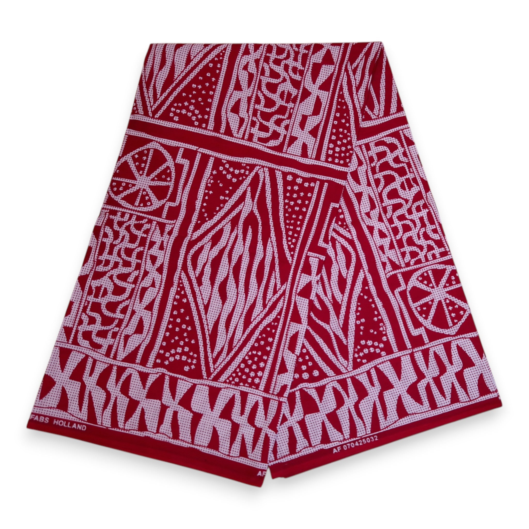 African print fabric - Red Ndop Cameroon - 100% cotton