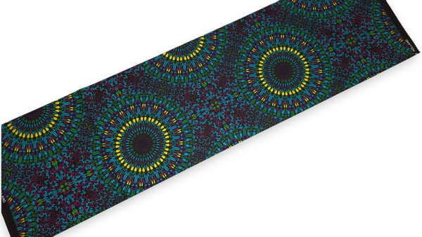 African Wax print fabric - Green Yellow Ocean Eye - 100% cotton