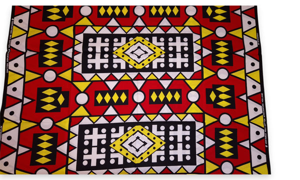 African print fabric - Red Samakaka / Samacaca (Angola) - 100% cotton