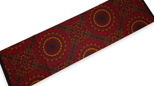 African Wax print fabric - Red Sunfire Bloom - 100% cotton