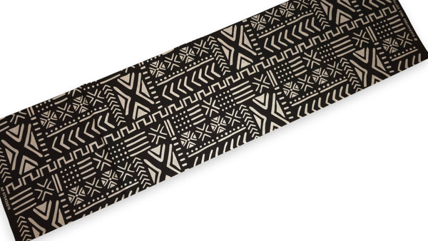 African Wax print fabric - Black White Bogolan Spirit - 100% cotton