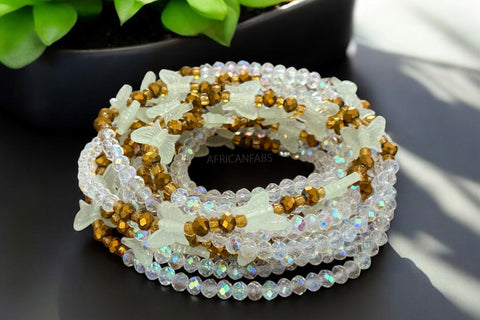 Waist Beads / African Waist Chain - Akpakpa - Butterfly crystal