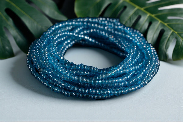 Waist Beads / African Waist Chain - EDE - Blue (elastic)