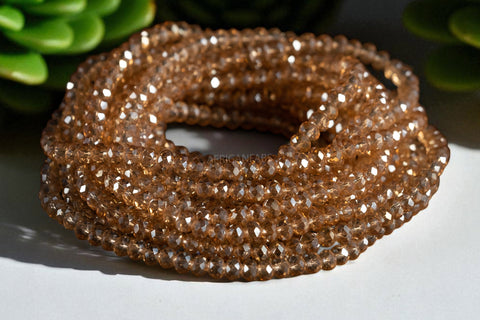Waist Beads / African Waist Chain - IVIE- Gold Crystal (elastic)