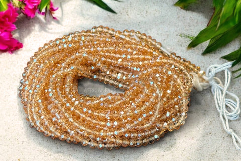 Waist Beads / African Hip Chain - Osawe - Crystal Gold (Traditional non-elastic string)