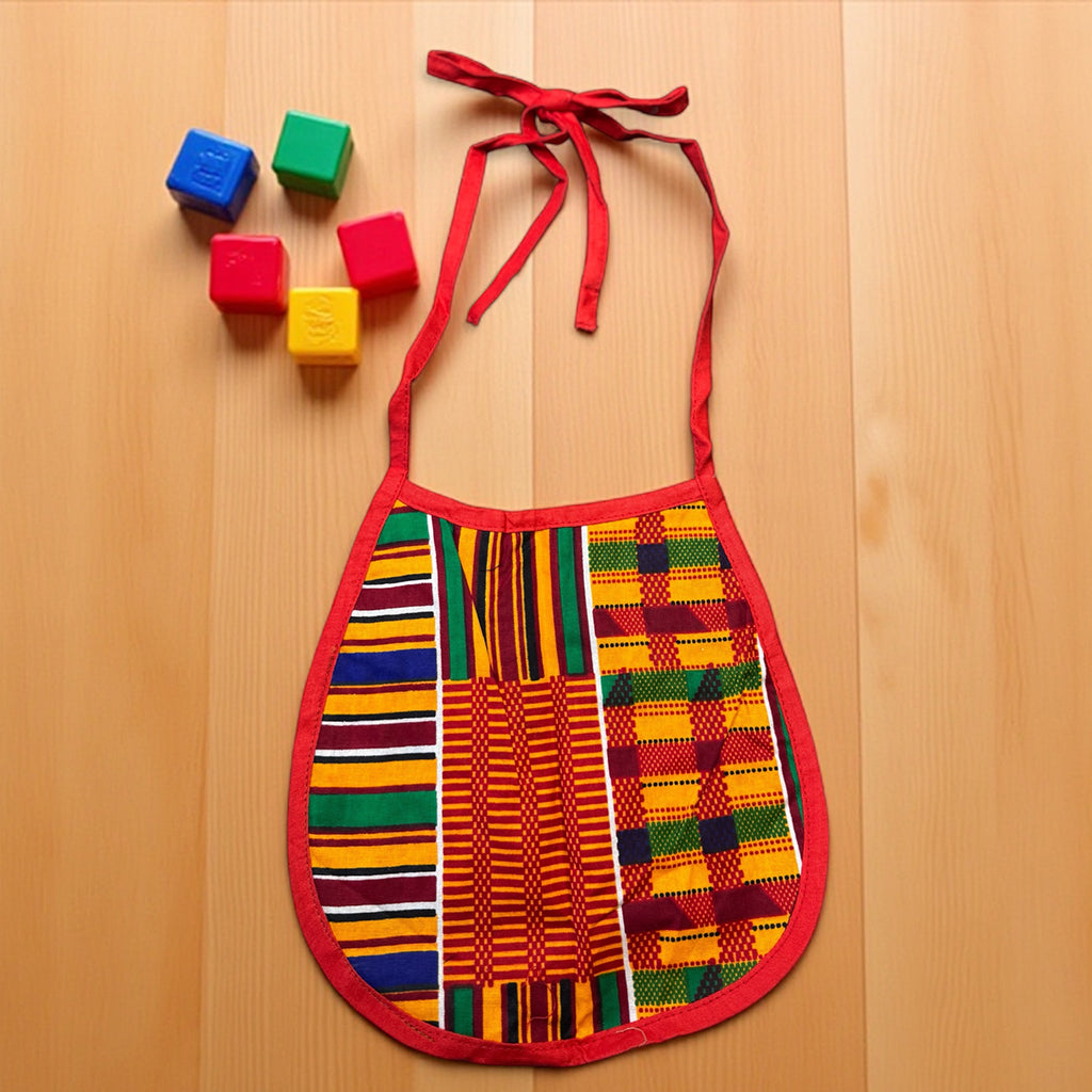 African Print Baby Bib - kente print (Unisex)