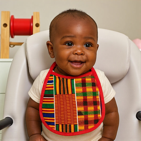 African Print Baby Bib - kente print (Unisex)