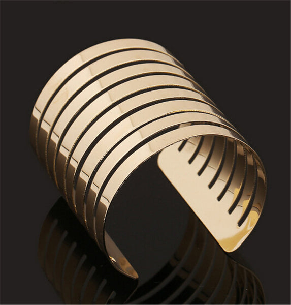 African style Bangle Cuff Bracelet - Gold