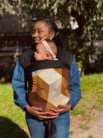 African Print Baby Carrier / Baby sling / baby wrap - Yellow Diamond