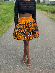 African print mini skirt - Mustard Kampala