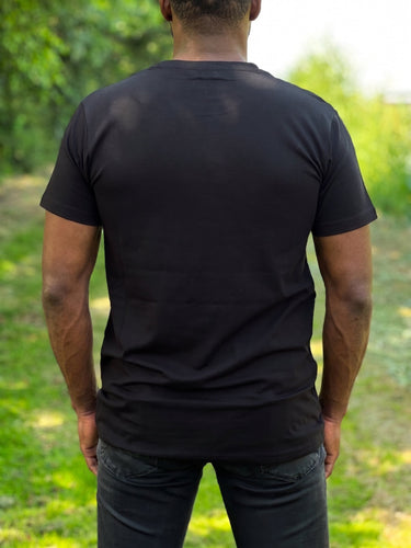 T-shirt with African print details - Yellow Bogolan pocket