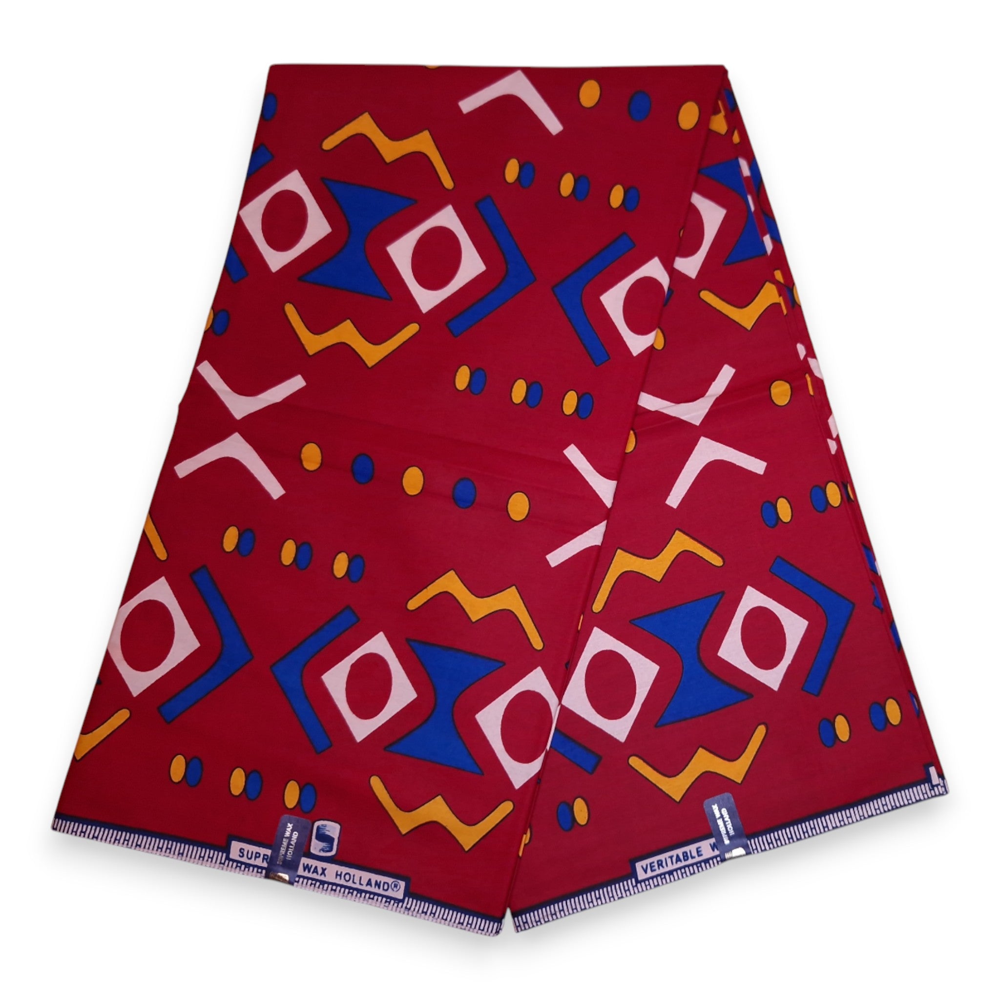 African Wax print fabric - Red Bogolan - 100% cotton