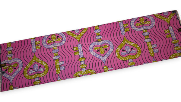 African fabric Super Wax - Pink Olive Keys