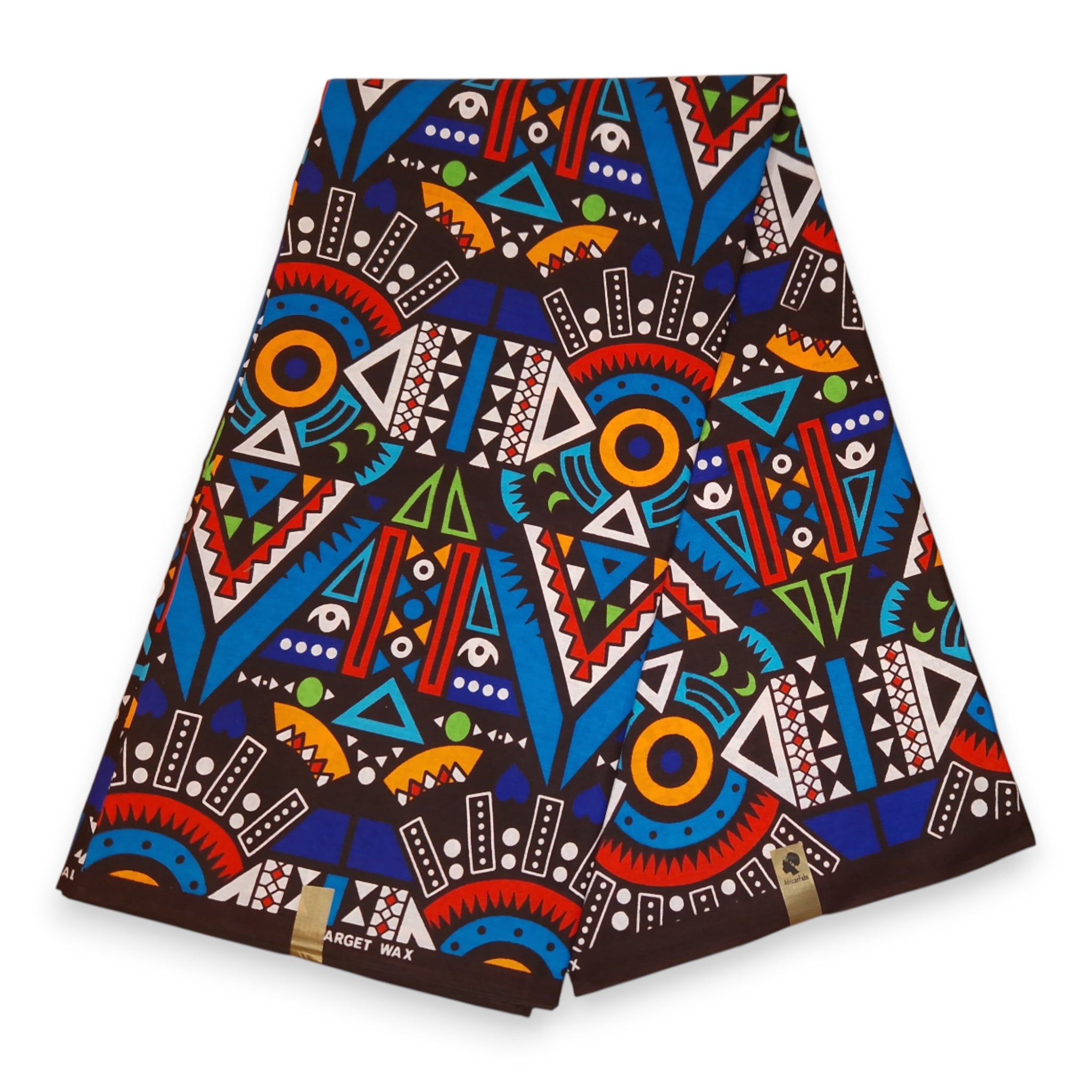 African print fabric - Blue Tribal Patterns - 100% cotton