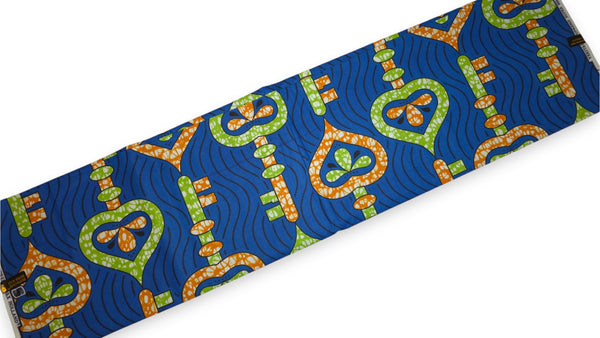 African fabric Super Wax - Blue Lime Keys