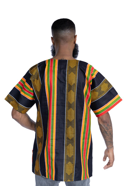 Black Pan Africa Dashiki Shirt / Dashiki Dress - African print top - Unisex