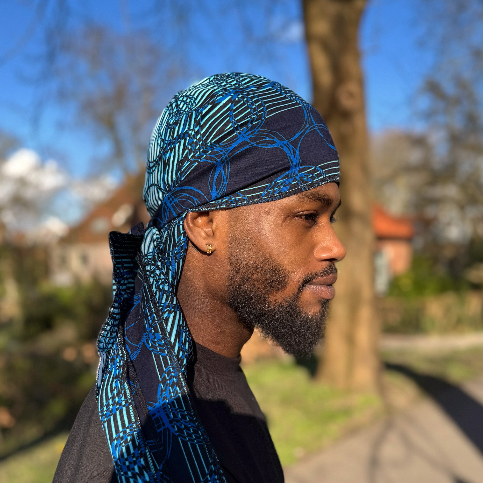 Durag / Du-rag / Do-rag / Bandana - Unisex - Blue rings