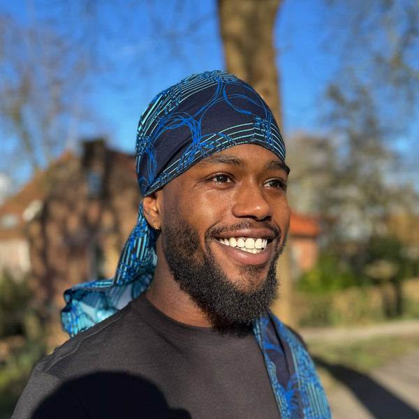 Durag / Du-rag / Do-rag / Bandana - Unisex - Blue rings