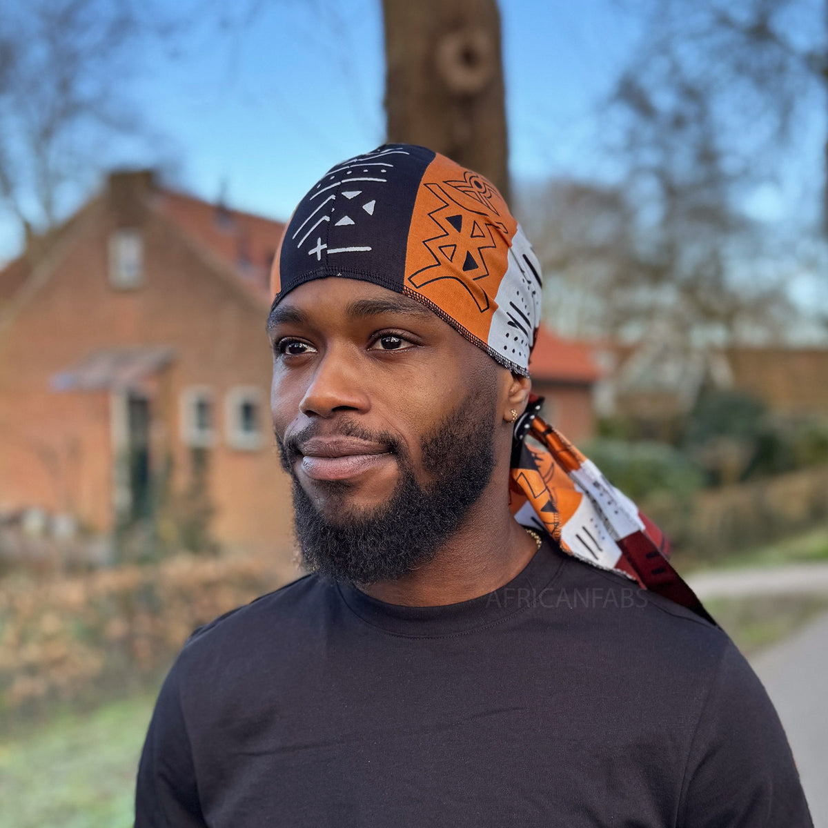 Durag / Du-rag / Do-rag / Bandana - Unisex - Dark Brown Bogolan ...