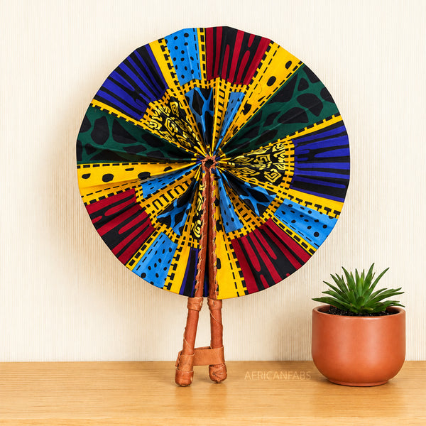 African Hand fan - Ankara print Hand fan - Multicolor Akua