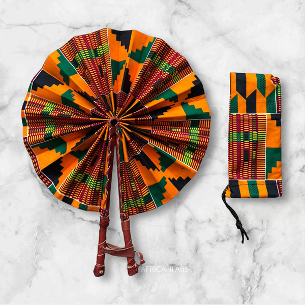 African Hand fan - Ankara print Hand fan - Osei - kente