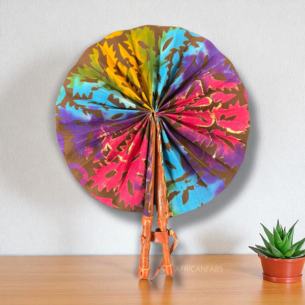 African Hand fan - Ankara print Hand fan - Bobo - Multi color