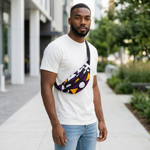 African Print Fanny Pack - Purple samakaka - Ankara Waist Bag / Bum bag / Festival Bag