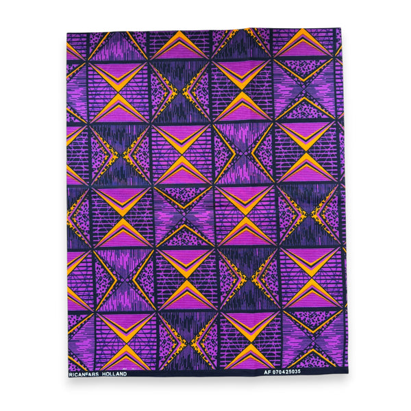 Fat Quarter African Wax Print Fabric - Purple FTQ 8716 - Quilting & Patchwork (45 x 57 cm / 18 x 22 inch)