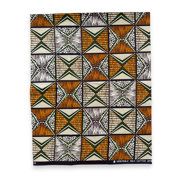 Fat Quarter African Wax Print Fabric - Beige FTQ 8739 - Quilting & Patchwork (45 x 57 cm / 18 x 22 inch)