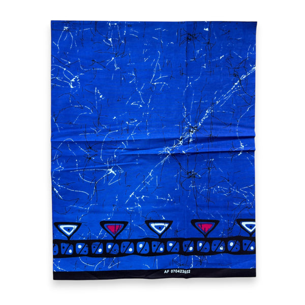 Fat Quarter African Wax Print Fabric - Blue FTQ 8742 - Quilting & Patchwork (45 x 57 cm / 18 x 22 inch)