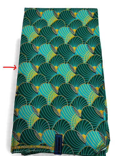 African print fabric - Exclusive Embellished Glitter effects 100% cotton - GL-4014 Green Gold (Important: please read)