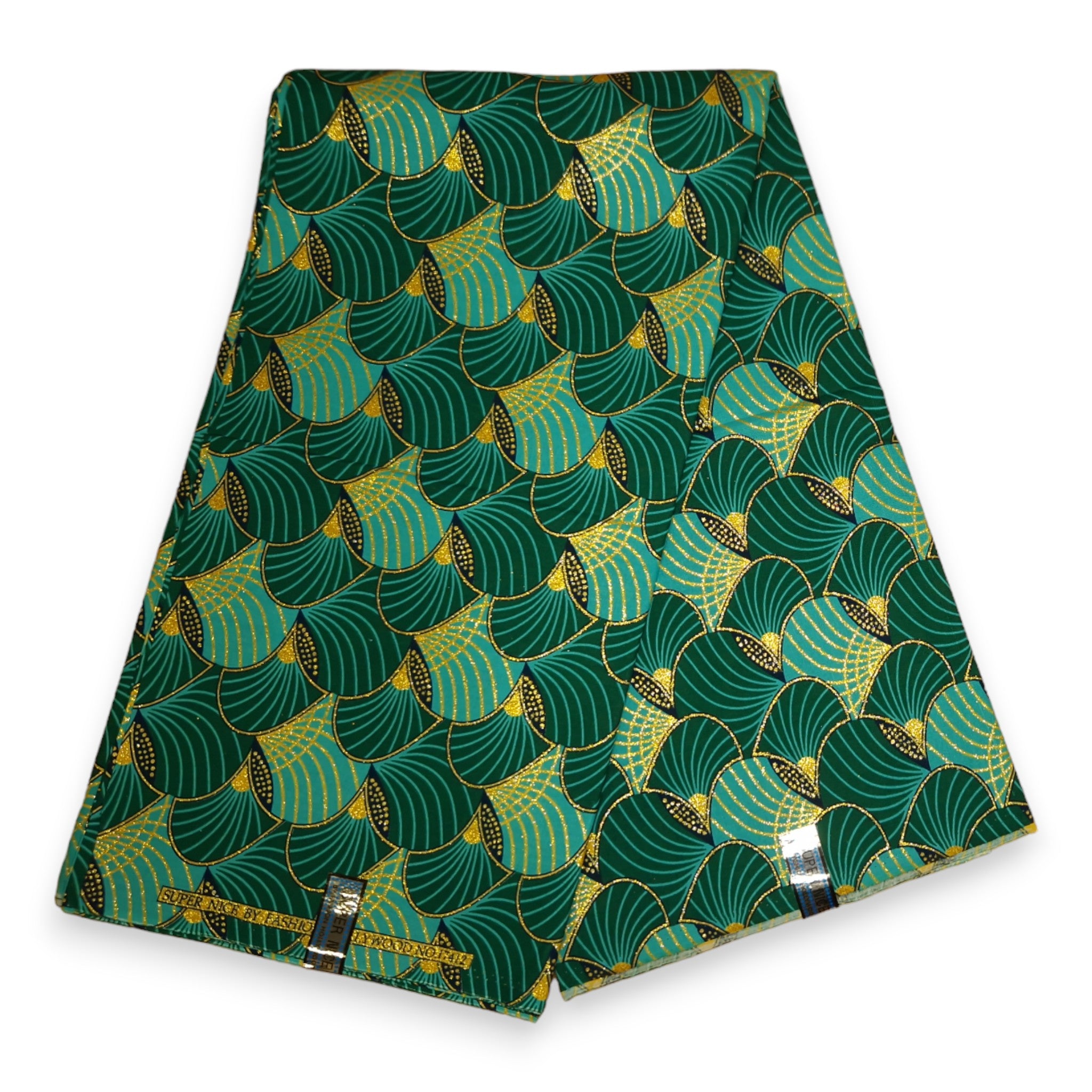 African print fabric - Exclusive Embellished Glitter effects 100% cotton - GL-4014 Green Gold (Important: please read)