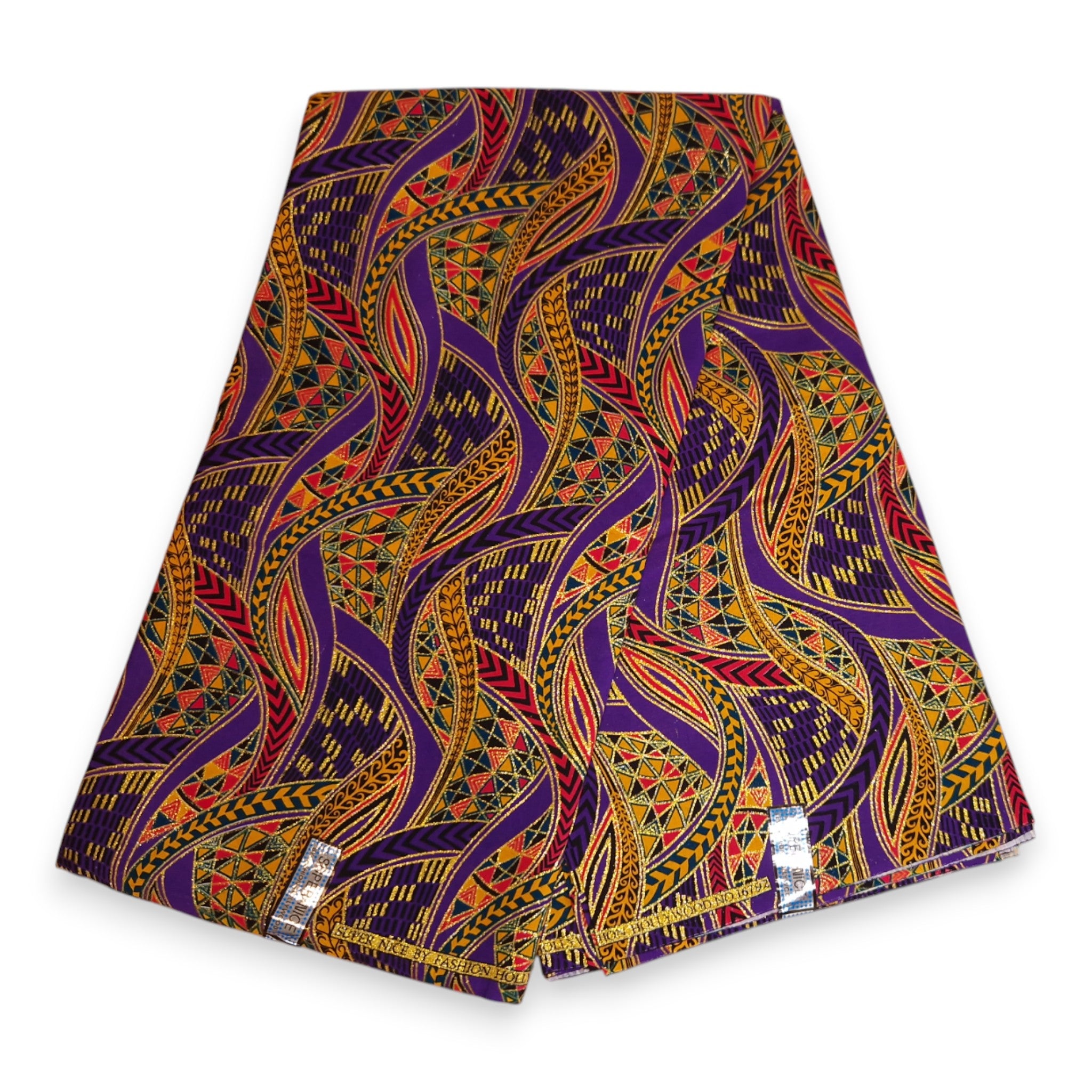 African print fabric - Exclusive Embellished Glitter effects 100% cotton - GL-4019 Purple Gold