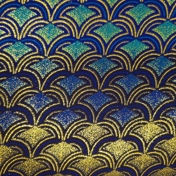 African print fabric - Exclusive Embellished Glitter effects 100% cotton - GL-4024 Blue Gold