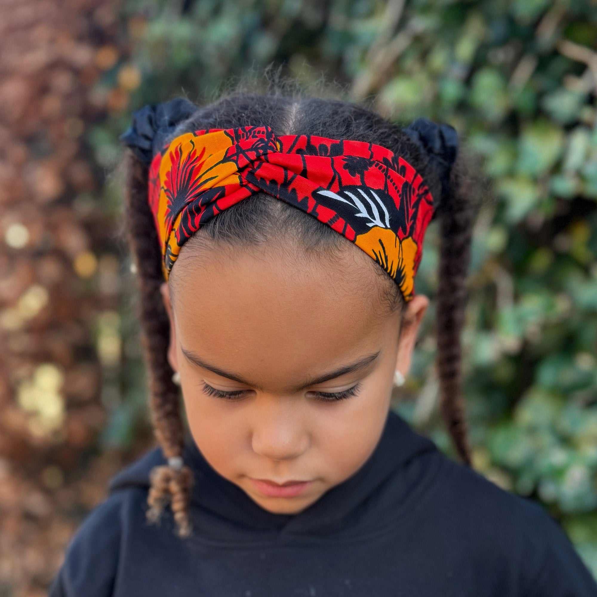 African print Headband - Kids - Hair Accessories - Red flower