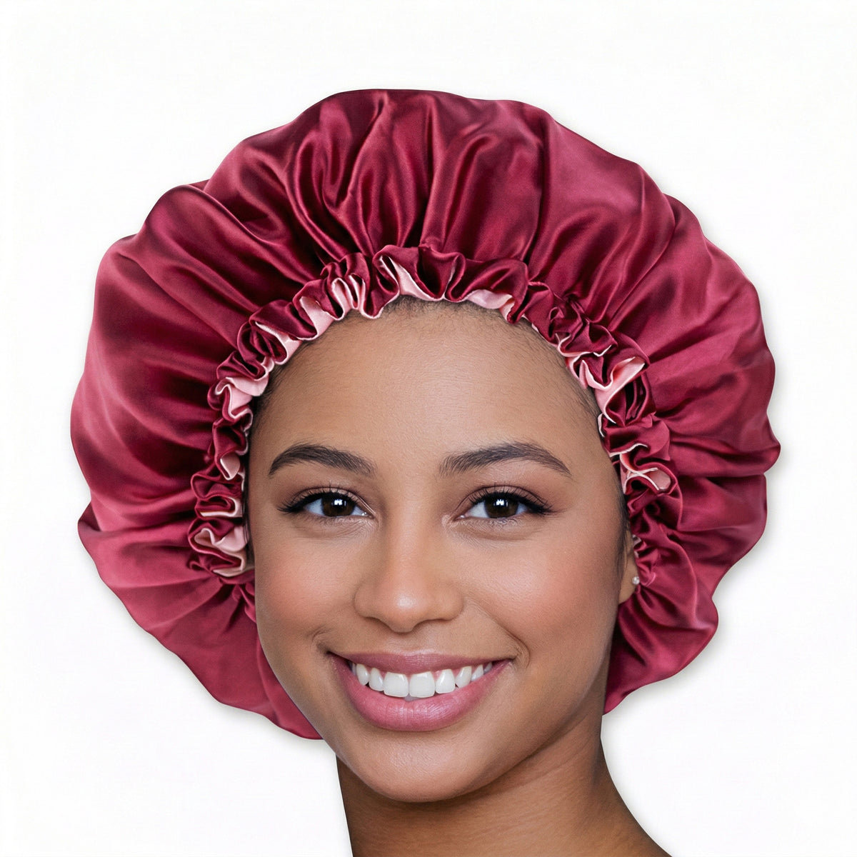 Black Detangler brush + Red Satin Hair Bonnet | Comb for curls | Afro ...