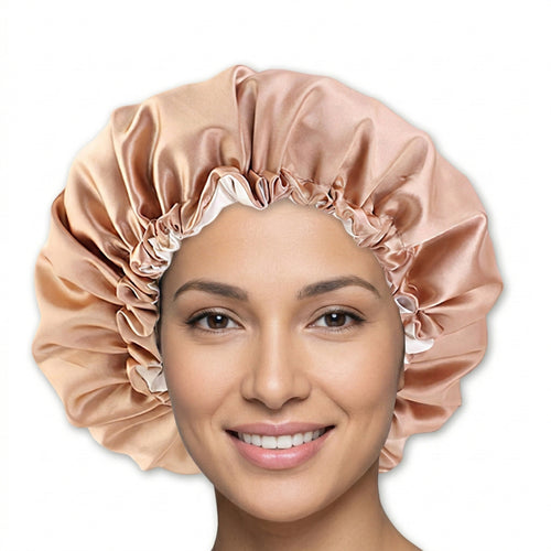 SATIN SET - Protect your hair & skin - Khaki Satin Hair Bonnet + 2 x Satin Pillowcase