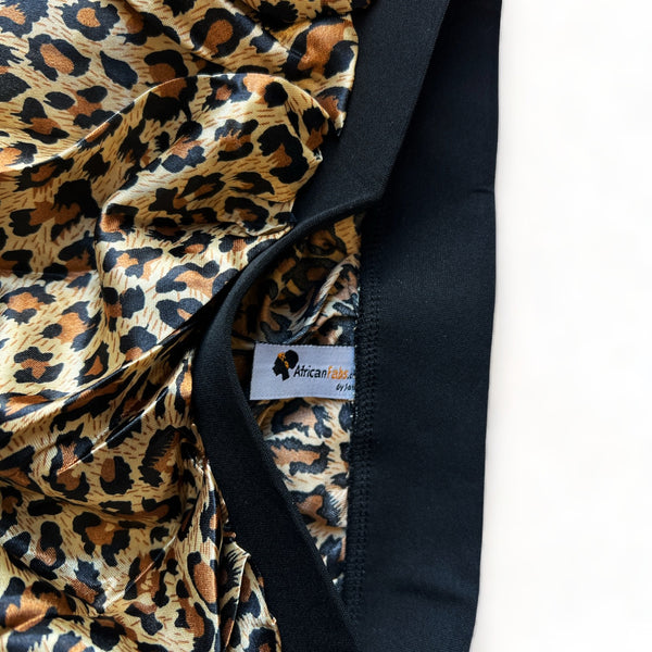 Leopard print Satin Hair Bonnet ( Satin Night sleep cap )