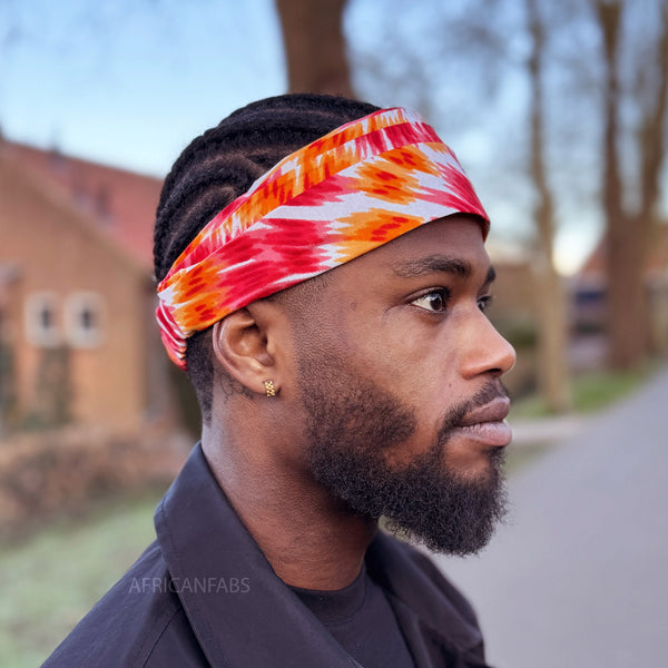 African print Headband - Unisex Adults - Hair Accessories - Orange Tie Dye