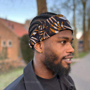 African print Headband - Unisex Adults - Hair Accessories - Mix Brown Feathers