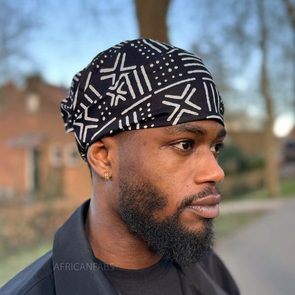 African print Headband - Unisex Adults - Hair Accessories - Black White X Bogolan