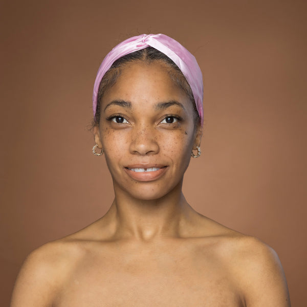 Pink Satin Headband with Twist - Adult Hair Accessory