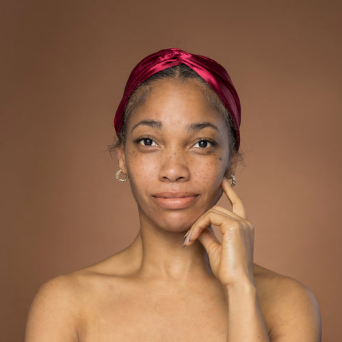 Red Satin Headband with Twist - Adult Hair Accessory