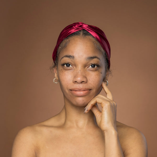 Red Satin Headband with Twist - Adult Hair Accessory