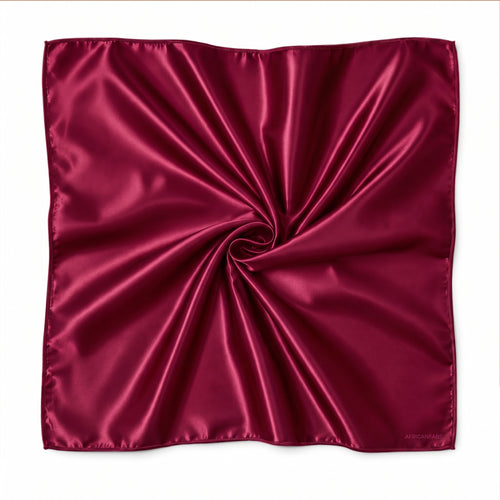 Red Satin Square Scarf / Bandana / Headwrap 90 x 90 cm