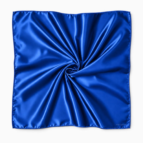 Blue Satin Square Scarf / Bandana / Headwrap 90 x 90 cm