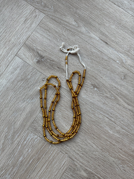 (Important: please read) Waist Beads / African Hip Chain - Gold (Traditional non-elastic string)